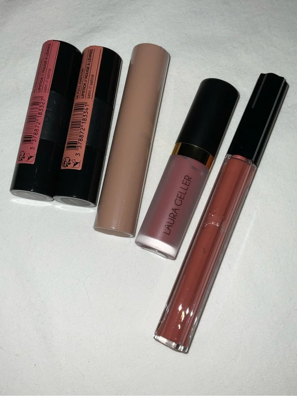 Bundle of 5 Matte & Cream Lipstick Set - Nude Pink & Rose